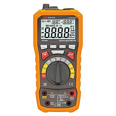 Xindar Multímetro digital Profesional DP10IN1 (Número de polos: 2 ud., Medición de frecuencia, IP20)