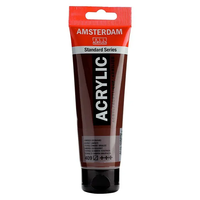 Talens Amsterdam Pintura acrílica Standard - Tierra sombra tostada, 120 ml, Tubo - Un tubo de pintura acrílica Amsterdam en color Tierra Sombra Tostada, ideal para artistas.