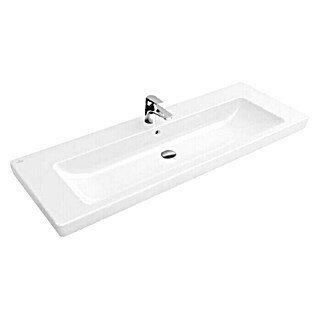 Villeroy & Boch Subway 2.0 Einbauwaschbecken (130 x 47 cm, Ohne Spezialglasur, Mit Überlauf, Weiß, Oberfläche Beckenunterseite: Ungeschliffen)