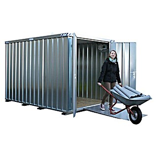 BOS Best of Steel Schnellbaucontainer SC3000+4X2-SZ (4,1 x 2,1 x 2,1 m, Stahl, Doppelflügeltür)