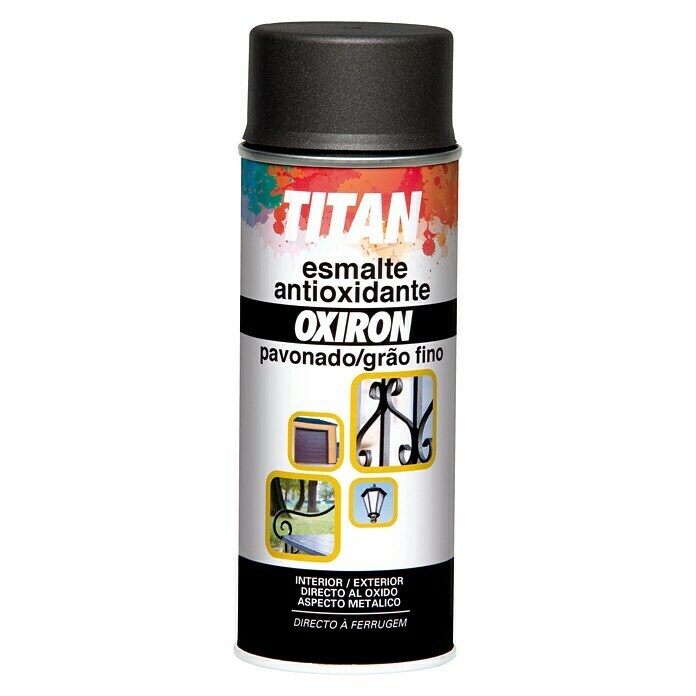 Oxiron Spray antióxido (Gris acero, 400 ml, Efecto metalizado, Grano fino)