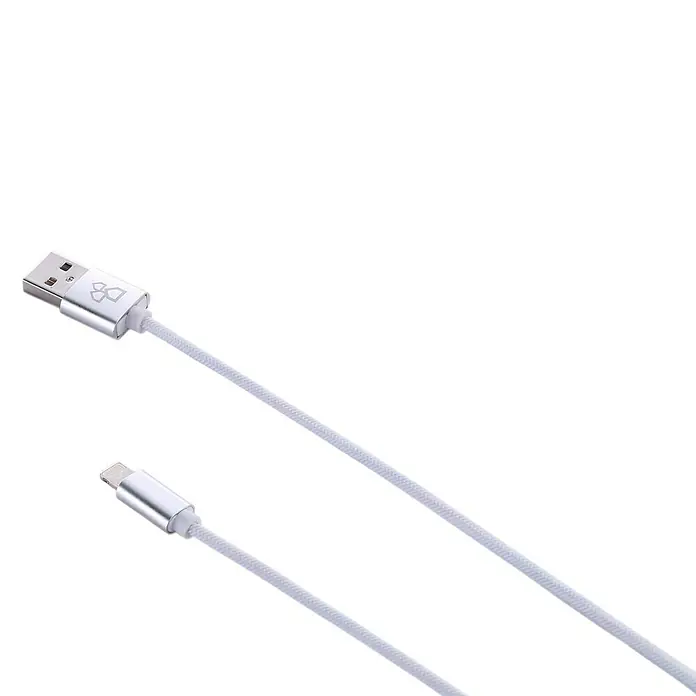 BAUHAUS USB-Ladekabel - Weiß, 1 m, USB A-Stecker, Lightning-Stecker - Ein weißes USB-Kabel mit USB-A- und USB-C-Anschlüssen für schnelles Aufladen und Datenübertragung.