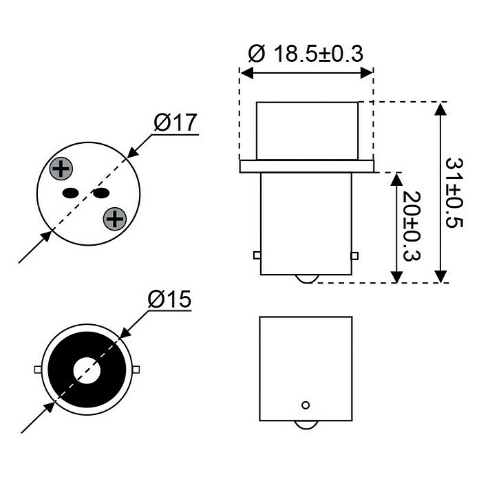 Talamex Sockeladapter für Boote (Sockel: BA15s auf G4)