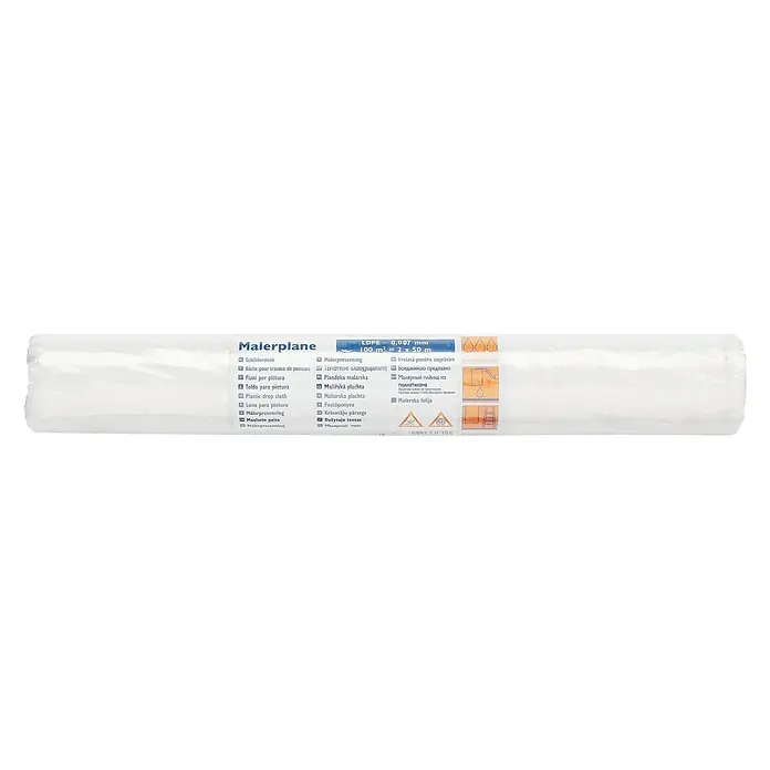 Film protector Cubretodo - 50 x 2 m, Espesor: 7 µm - Malerplane: Protege tus superficies con esta lona de cobertura transparente. Es ideal para trabajos de pintura y reformas en general.