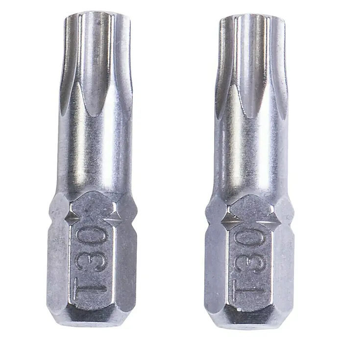 Connex Punta COXT973318 - TX 30, 25 mm - Primer plano de dos puntas Torx T30 de metal para destornillador, ideales para trabajos precisos y aplicaciones robustas.