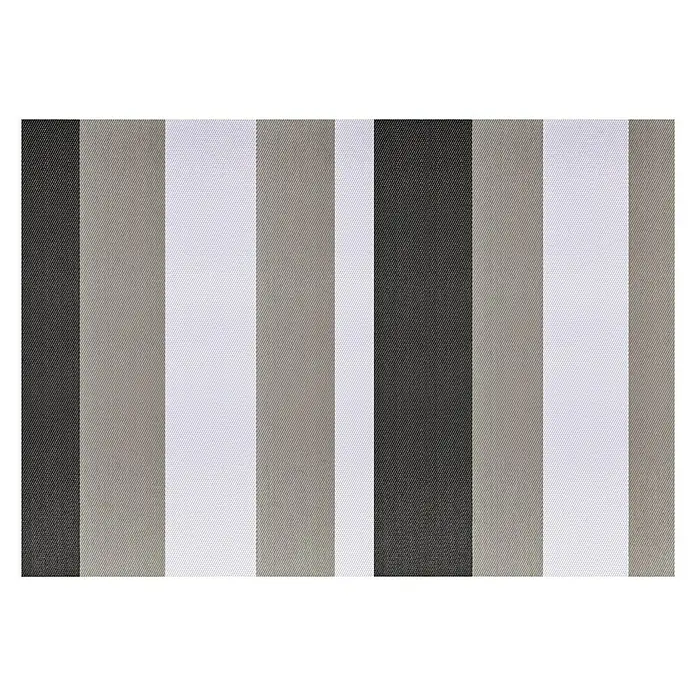 Alfombra de vinilo Living Stripes - Gris, 200 x 140 cm - Individual rayado con rayas verticales en tonos de gris, blanco y antracita. Las rayas añaden un toque moderno a la mesa.