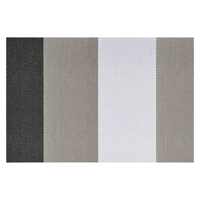 Alfombra de vinilo Living Stripes - Gris, 90 x 60 cm - Un mantel individual rectangular con un diseño de rayas en gris, antracita y blanco, que añade una elegancia sutil a cualquier mesa.