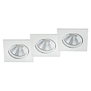 Trio Lighting Set de focos LED empotrables Pamir cuadrado (3 × 5,5 W, Color de luz: Blanco cálido, L x An x Al: 8,5 x 8,5 x 5,4 cm, Blanco)