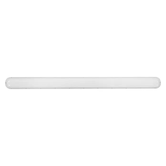 Voltolux LED-Feuchtraumlichtleiste mit Sensor - L x B x H: 120 x 9,2 x 6 cm, Lichtfarbe: Neutralweiß, 48 W, IP65 - Eine schlichte, längliche LED-Leuchte in Weiß, perfekt für moderne Innenräume. Die Leuchte sorgt für eine gleichmäßige und helle Ausleuchtung.