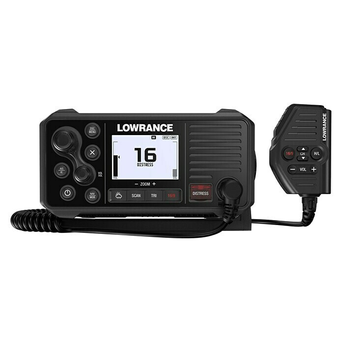 Lowrance UKW-Seefunkanlage Link-9 GPS128 x 256 Pixel, LCD-Display 66,4 x 33 mm Matrix-FSTN Front View