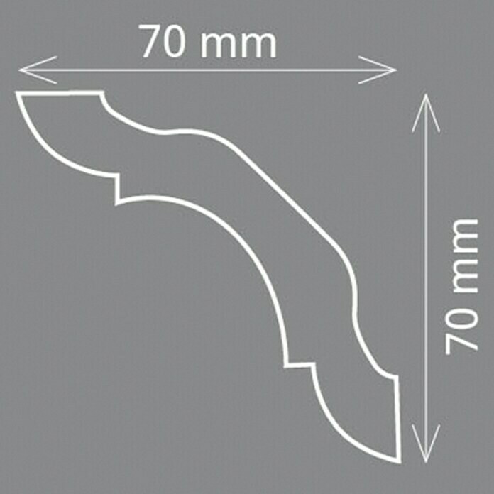 Zierprofil (200 x 7 x 7 cm, Extrudiertes Polystyrol (XPS))