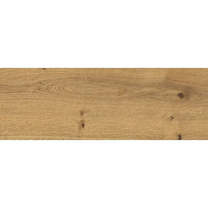 Living by Haro Parkett - Eiche strukturiert Naturöl, Landhausdiele, 2.200 x 180 x 12 mm - Ansicht einer Holzfliese. Die Holzfliese hat ein authentisches Holzmaserungsmuster in einer natürlichen hellbraunen Farbe.