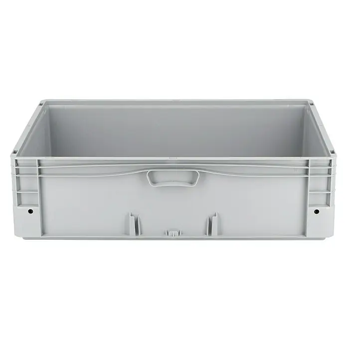 Surplus Systems Eurobox - L x B x H: 80 x 60 x 22 cm, Kunststoff, Grau - Helle Kunststoffbox mit Griffen und Verstärkungen. Ideal für Lagerung und Transport, robust und langlebig.