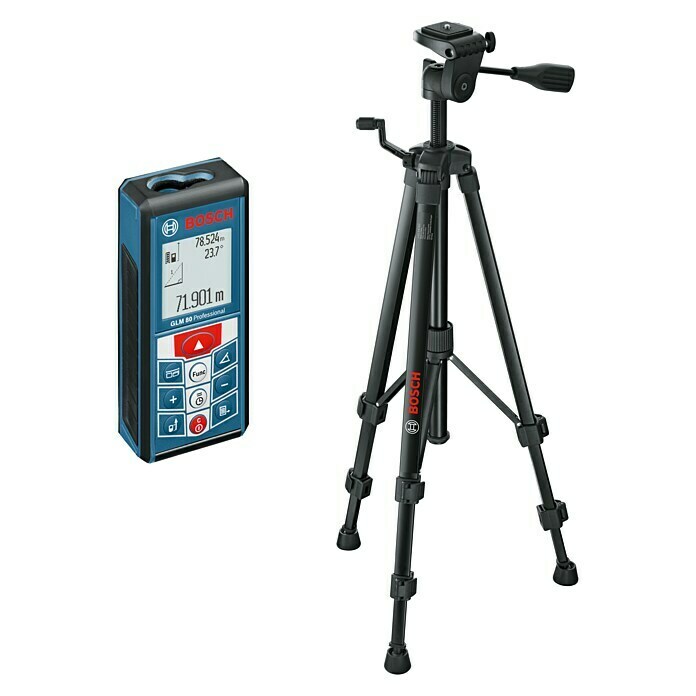 Bosch Professional Laserentfernungsmesser GLM 80 + Stativ BT150Messbereich: 0,05 - 80 m, Mit Stativ Unknown