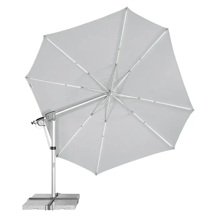 Doppler Protect SchirmbezugHellgrau, 400 cm, Passend für: Doppler Pendelschirm Protect - Sonnenschirm in Silber mit robustem Sockel für sicheren Stand, ideal für Garten oder Terrasse.