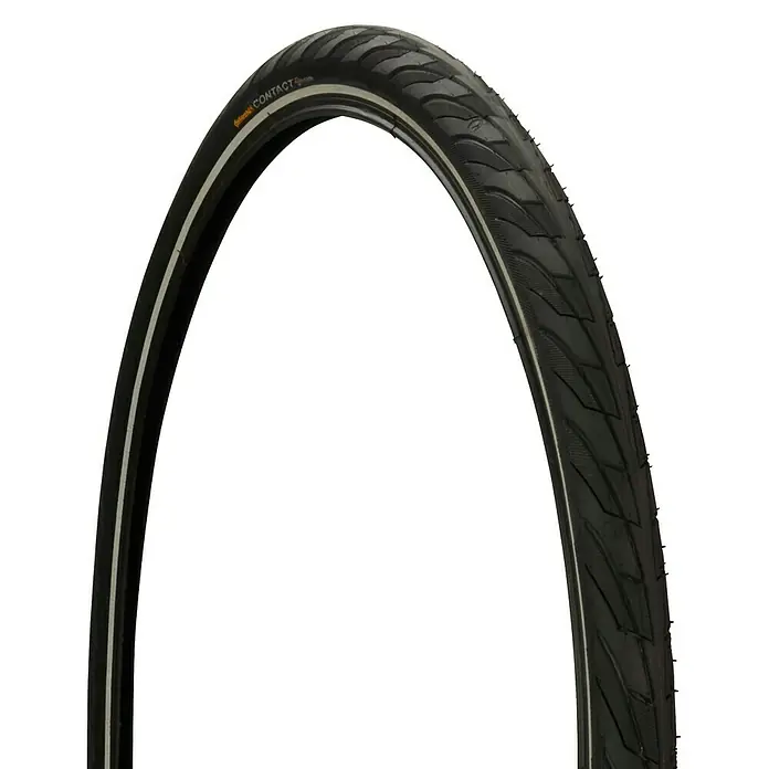 Continental Fahrradreifen Contact - 28 ", 1,6 ", Geeignet für: Straße, Pannensicher - Abbildung eines Continental Contact Urban Fahrradreifens, der sich ideal für Fahrten in der Stadt eignet und zuverlässigen Grip und Komfort bietet.