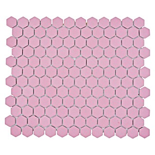 Mosaikfliese Hexagon Uni HX AT22 (26 x 30 cm, Rosa, Matt)