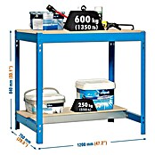 Simonrack Simonwork Werkbank BT0 1200 (L x B x H: 76 x 121 x 84,2 cm, Blau)