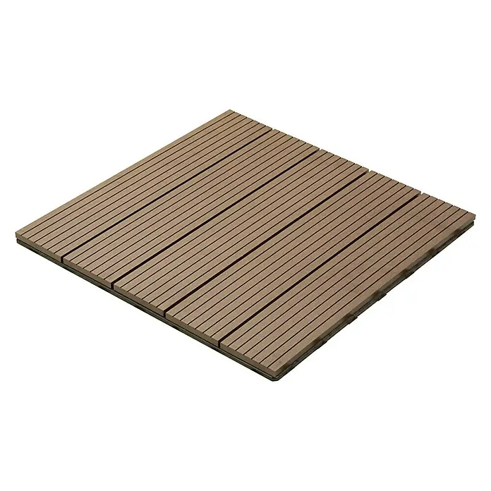 Dioco Loseta con sistema click - WPC, 50 x 50 x 2,5 cm, 1 ud., Marrón - La baldosa de madera cuadrada en marrón con juntas estrechas es ideal para terrazas y balcones. ¡Instalación sencilla garantizada!