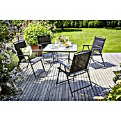 Sunfun Set de muebles de jardín Marta (5 piezas, Vidrio/Textil, Antracita)