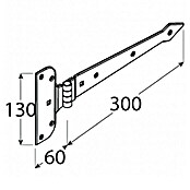 Domax Kreuzgehänge ZAB 300 (L x H: 300 x 130 mm, Stahl, Schwarz)