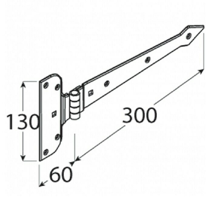 Domax Kreuzgehänge ZAB 300L x H: 300 x 130 mm, Stahl, Schwarz Front View