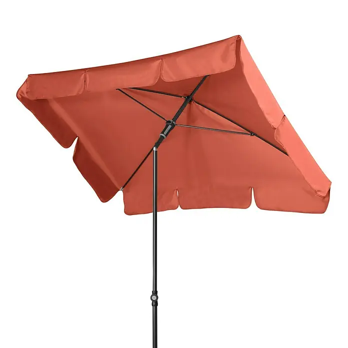 Doppler Sunline Marktschirm Waterproof Neo - Terra, Bespannungsmaß (L x B): 185 x 120 cm - Roter Sonnenschirm mit rechteckigem Design für den Außenbereich, ideal für Garten oder Terrasse, mit stabilem Metallgestell.