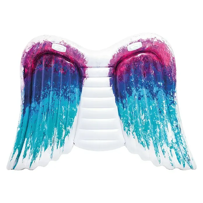 Intex Luftmatratze Angel Wings - L x B: 251 x 160 cm - Luftmatratze in Form von Engelsflügeln mit Farbverlauf von Pink zu Blau, ideal für Poolpartys und Sommervergnügen.