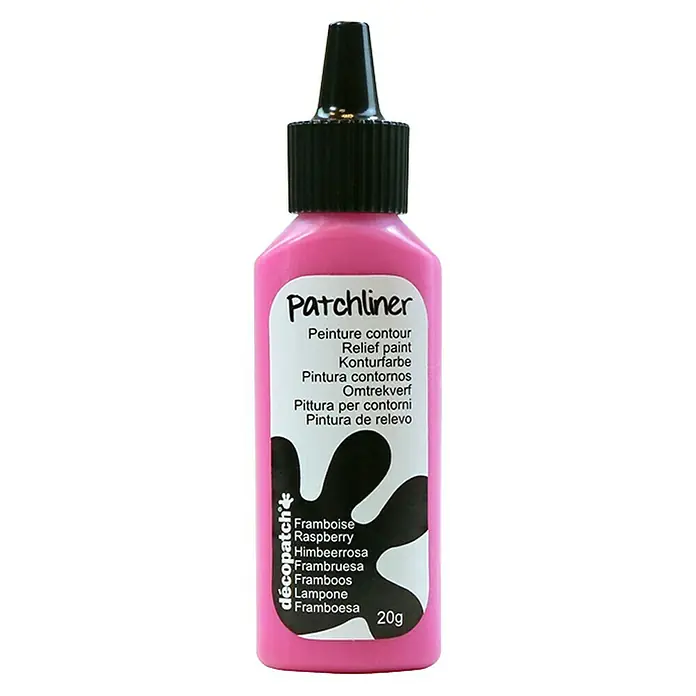 Décopatch Pintura contornos Patchliner - Frambuesa, 20 g - Bote de pintura en relieve Patchliner en rosa frambuesa. Para contornear y resaltar detalles en diversas superficies, 20g.