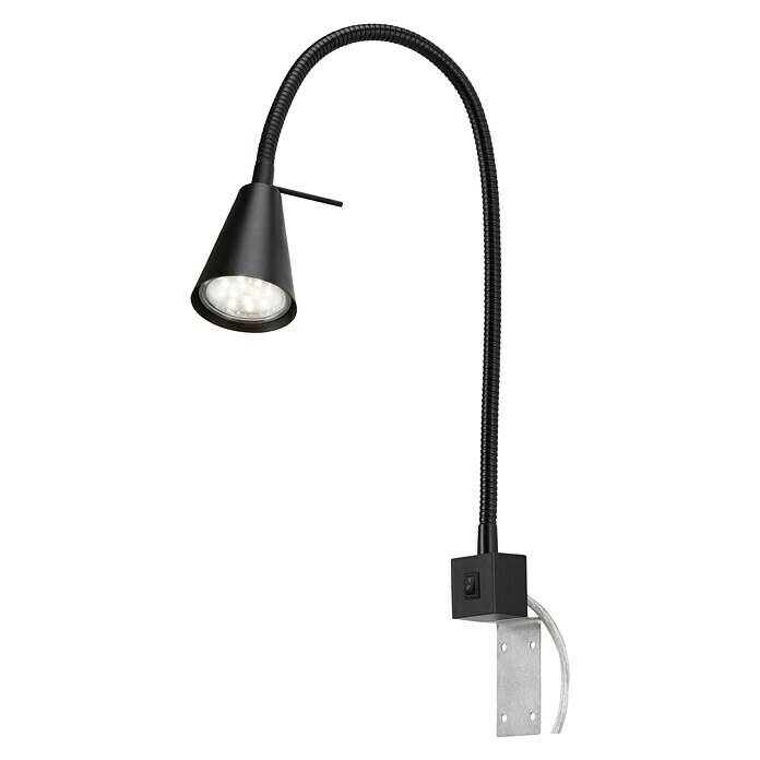 Brilo Foco de una luz LED para cama Comfort Light (4 W, Negro, L x An x Al: 5,8 x 21,7 x 40,3 cm)