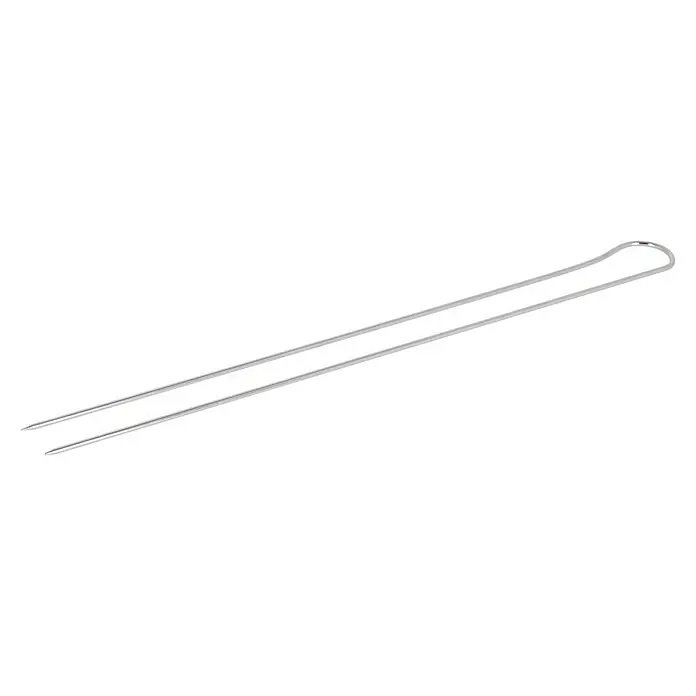 Kingstone Grillspieß - 6 Stk. - Haarspange aus Silber mit einer geschlossenen Schleife auf der einen Seite und zwei offenen Enden auf der anderen Seite.