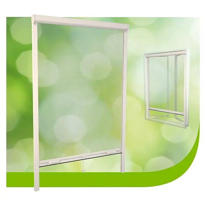 Mosquitera enrollable vertical - An x Al: 125 x 170 cm, Montaje de la mosquitera: Inserción, Color bastidor: Blanco - Imagen de estores enrollables mosquiteras para ventanas que encajan perfectamente en cualquier hogar.
