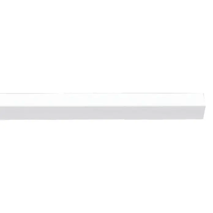 Winkelprofil CP 20 - 200 x 2,2 x 2,2 cm, HD Polymer, Weiß - Nahaufnahme eines weißen, quaderförmigen Produkts. Das Produkt hat eine saubere, moderne Ästhetik und ist ideal für minimalistische Designs.