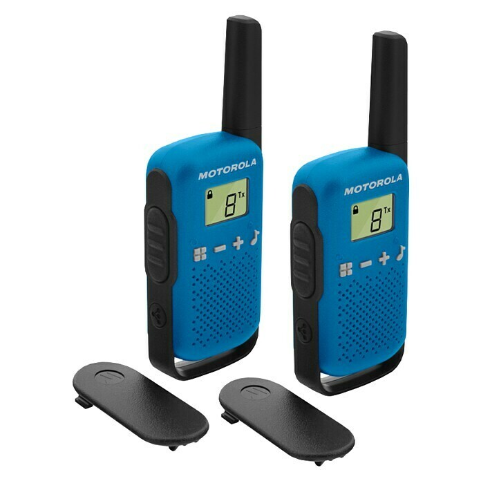 Motorola Solutions Walkie Talkie Talkabout T42Reichweite ca.: 4 km, Blau/Schwarz Right Side View