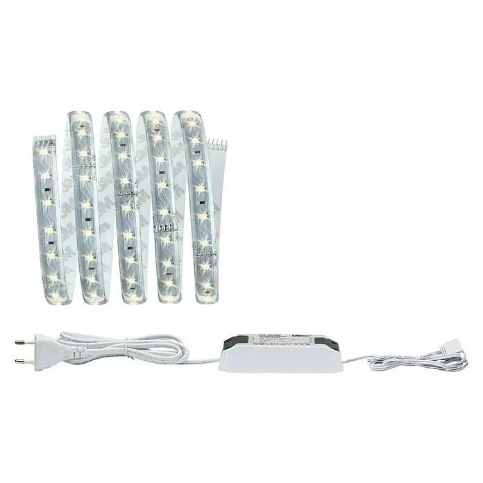 Paulmann MaxLED 500 LED-Band Basisset beschichtet - Länge: 1,5 m, Lichtfarbe: Warmweiß, 10 W, 825 lm - LED-Streifen mit Netzteil und Stecker. Das Set beinhaltet einen LED-Lichtstreifen und Zubehör für eine einfache Installation.