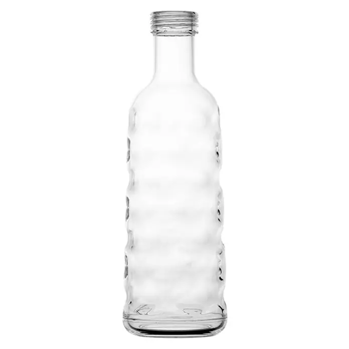 Marine Business Moon Botella Ice - Plástico, 1,2 l, Transparente - Una botella de vidrio transparente con un diseño ondulado. Perfecta para bebidas, aceites o usos decorativos. El cuello de la botella tiene rosca.