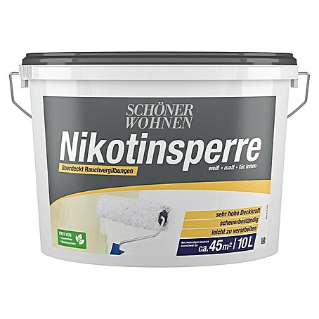 SCHÖNER WOHNEN-Farbe Nikotinsperre (Weiß, 10 l, Stumpfmatt)
