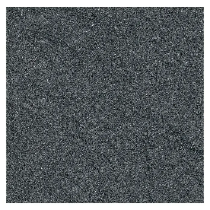 Resopal Küchenrückwand Fixmaß - Tagus Slate, 363 x 63,5 cm, Stärke: 15,6 mm, Holz - Nahaufnahme einer dunklen Schieferplatte mit einer rauhen, natürlichen Textur und subtilen Farbunterschieden.