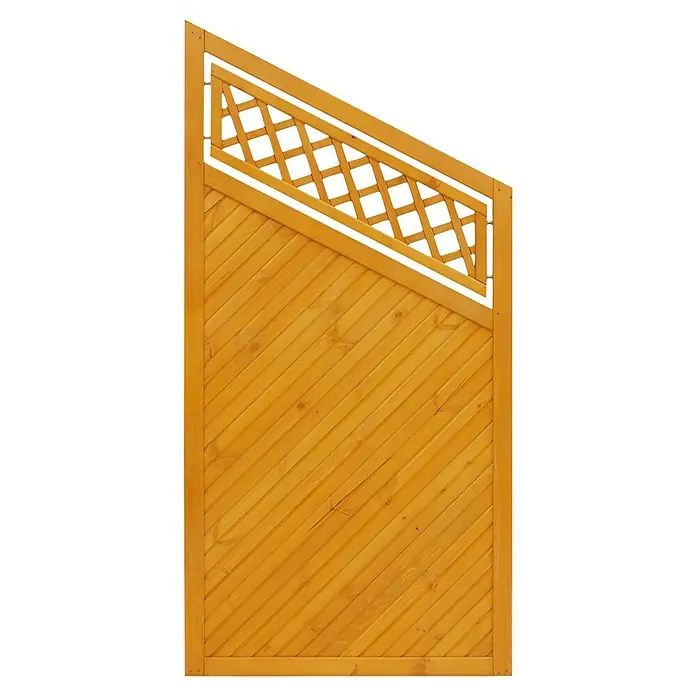 Andrewex Sichtschutzelement Toulon - 90 x 135/180 cm, Pinie - Holz-Gartenzaun mit Lattenmuster für den Außenbereich. Der Zaun ist aus massivem Holz gefertigt und bietet Privatsphäre.