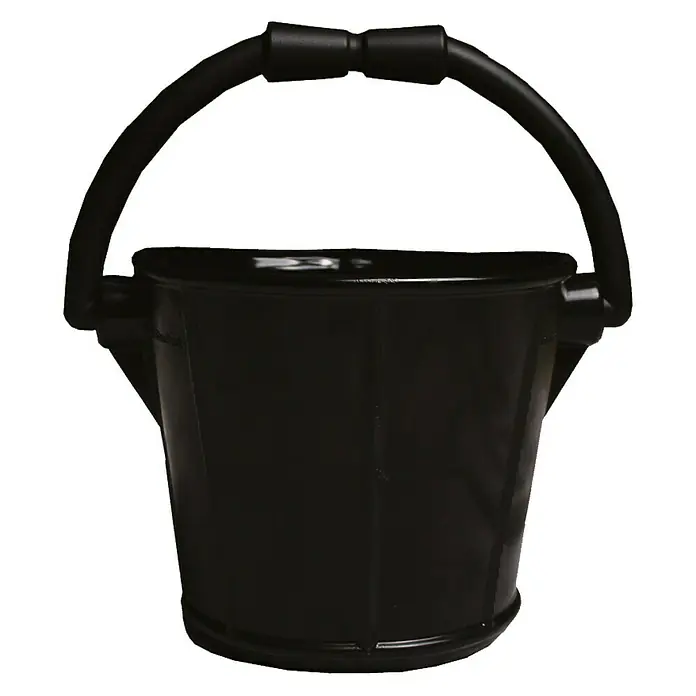 Talamex Pütz - Fassungsvermögen: 7 l, PVC - Schwarzer Eimer aus Kunststoff mit einem stabilen Griff, ideal für verschiedene Aufgaben im Haus und im Garten.