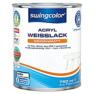 swingcolor Weißlack Acryl (Weiß, 750 ml, Seidenmatt)