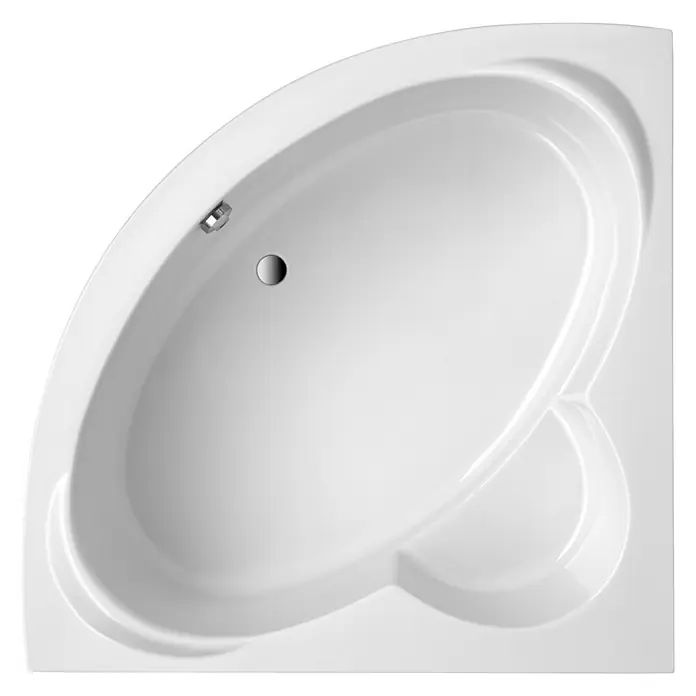 Ottofond Eckbadewanne Piräus - L x B: 151 x 151 cm, Sanitäracryl, Weiß - Weisse Eckbadewanne mit Duschbereich und integriertem Ablaufventil für ein modernes Badezimmerdesign.