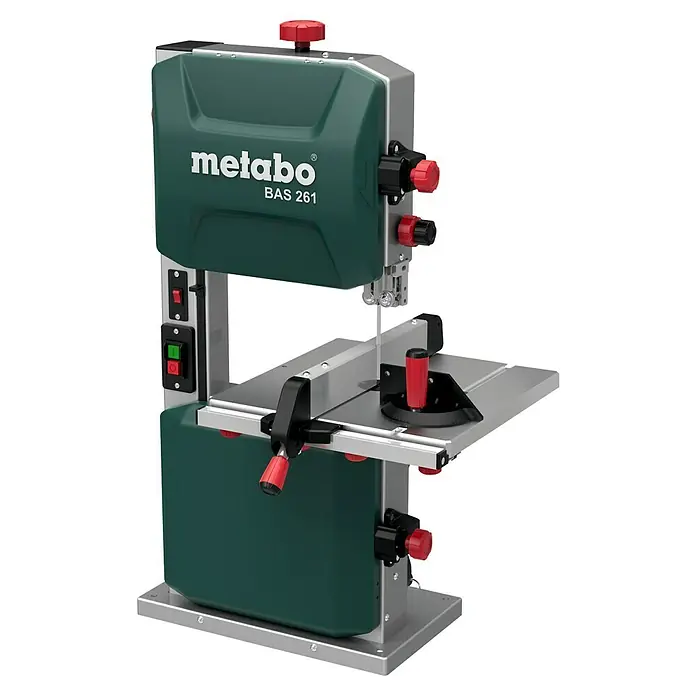 Metabo Bandsäge BAS 261 Precision - 400 W, Durchlassbreite: 245 mm - Die Metabo BAS 261 Bandsäge ist ein robustes Werkzeug für präzise Schnitte in Holz und anderen Materialien. Ideal für Werkstätten.