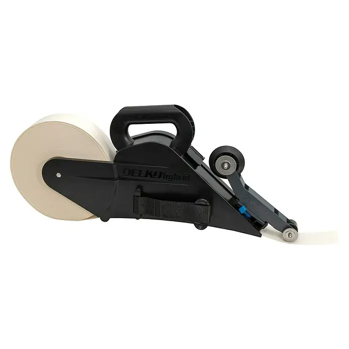 Herramienta para encintar placas de cartón yeso Delko Hybrid - Específico para: Rollos de cinta de juntas de hasta 150 m - La herramienta de encintado DELKO Hybrid aplica masilla y cinta de paneles de yeso a paredes y techos, creando un acabado profesional.