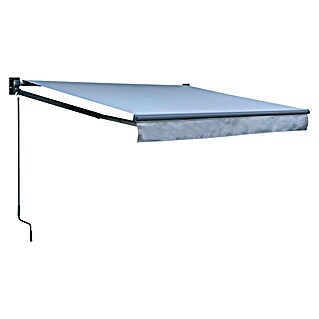 Toldo de brazos articulados Basic (Gris, Ancho: 2,5 m, Caída: 2 m)