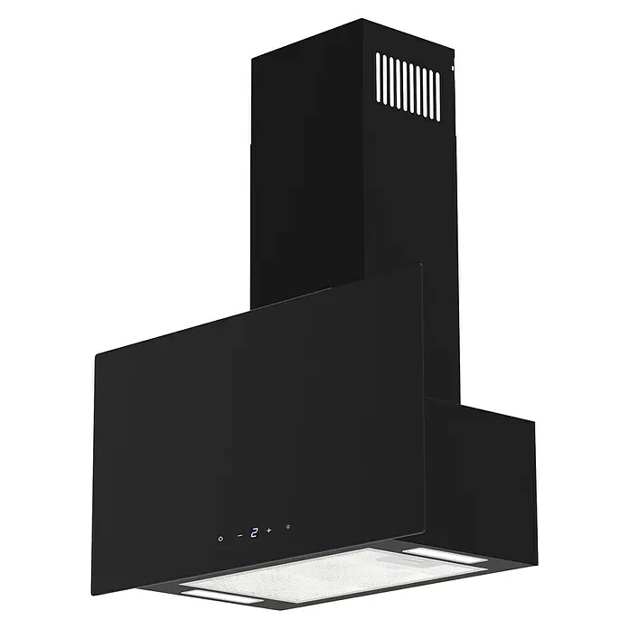Respekta Schräghaube Lio - Breite: 59,5 cm, Max. Gebläseleistung Abluftbetrieb: 325,8 m³/h, Schwarz - Elegante, schwarze Dunstabzugshaube für die moderne Küche. Perfekt für stilvolles und effizientes Kochen ohne Gerüche.