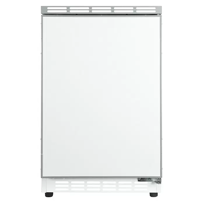 Respekta Kühl-Gefrierkombination UKS110-11 - Nutzinhalt Gesamt: 82 l, 55 x 49,5 x 81,5 cm, Weiß - Kompakter weißer Kühlschrank mit oben angebrachtem Griff und Lüftungsgittern unten.