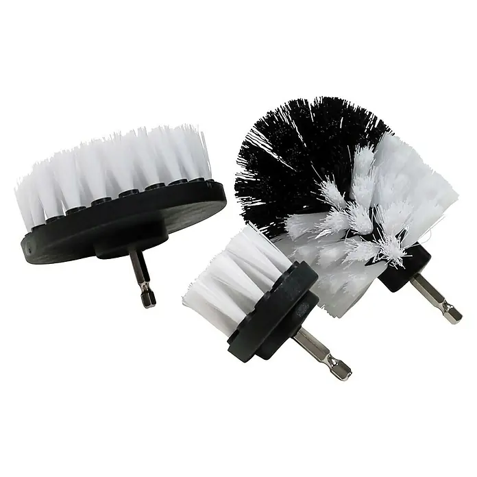Cepillo rotativo de lavado suave - 3 pzs. - Varios accesorios de cepillo para taladro, ideales para la limpieza.