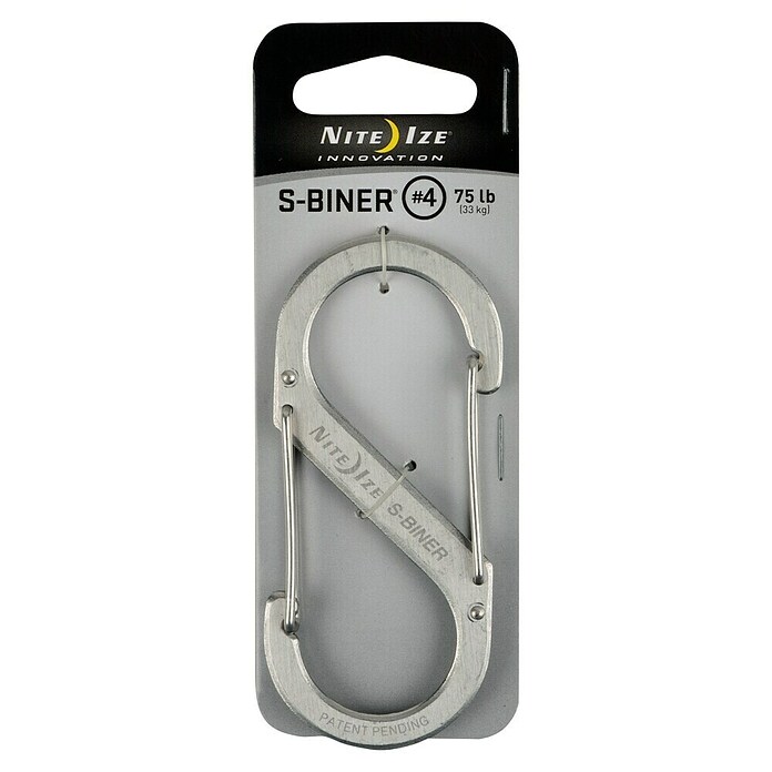 Nite Ize Doppelkarabiner (89 x 38 mm, Edelstahl, Silber, Zugfestigkeit: 33 kg)