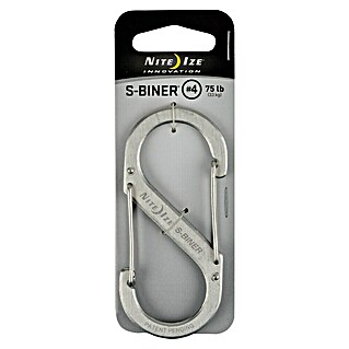 Nite Ize Doppelkarabiner (89 x 38 mm, Edelstahl, Silber, Belastbarkeit: 33 kg)